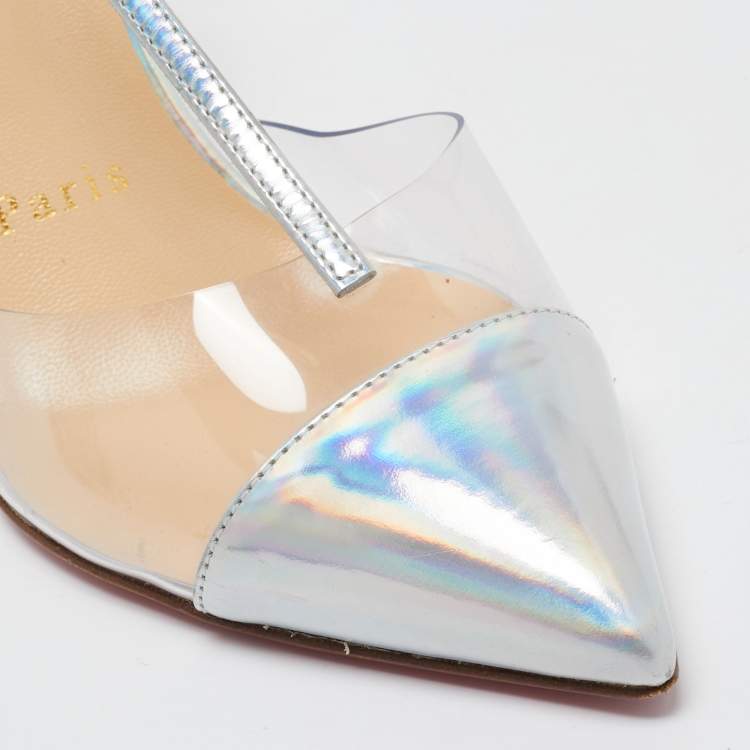 Pre Owned Christian Louboutin Transparent Nosy Ankle Strap Pumps Size 36.5