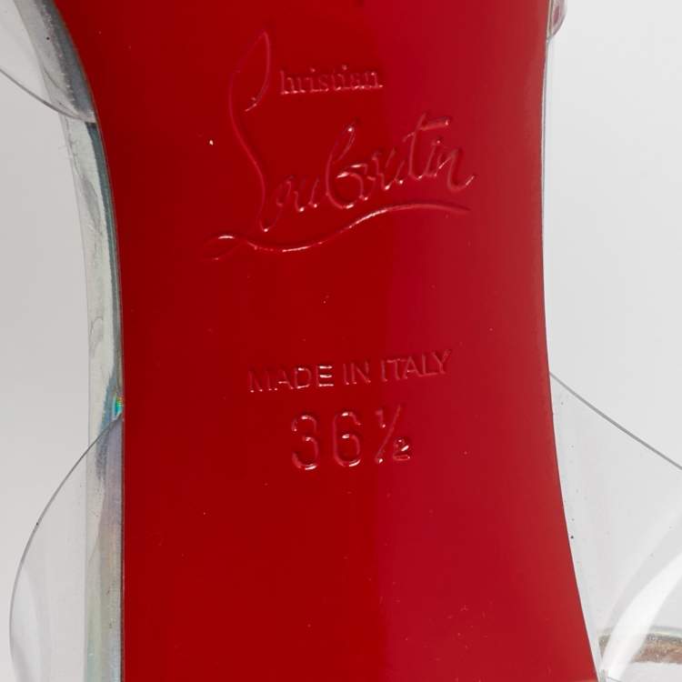 Pre Owned Christian Louboutin Transparent Nosy Ankle Strap Pumps Size 36.5