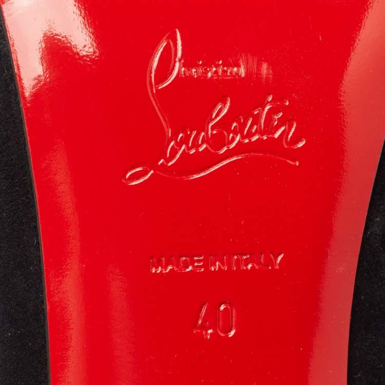 Pre Owned Christian Louboutin Black Suede Firmamma Ankle Boots Size 40