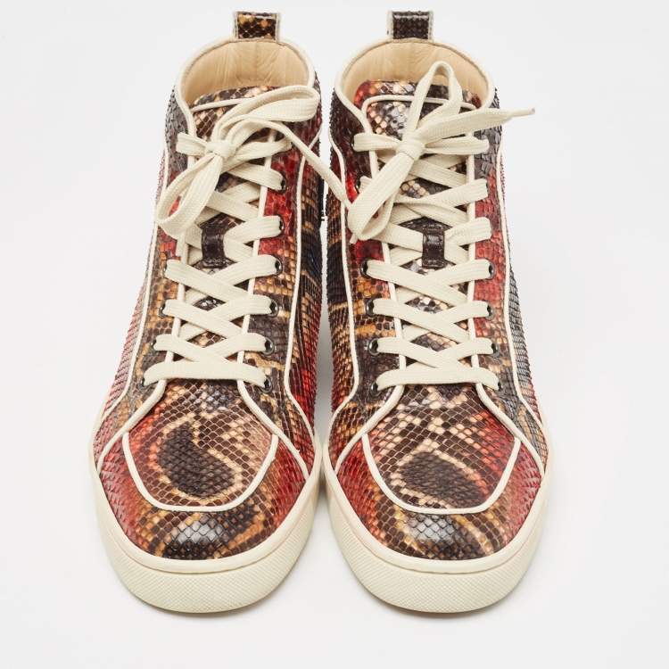 Pre Owned Christian Louboutin Multicolor Python Rantus Orlato Sneakers Size 41