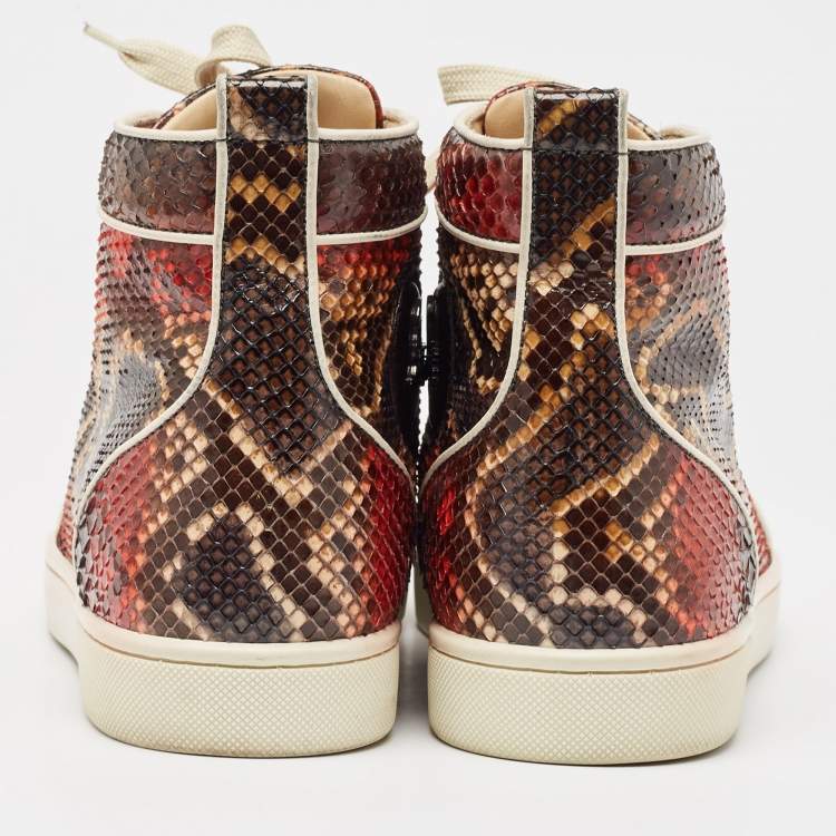 Pre Owned Christian Louboutin Multicolor Python Rantus Orlato Sneakers Size 41