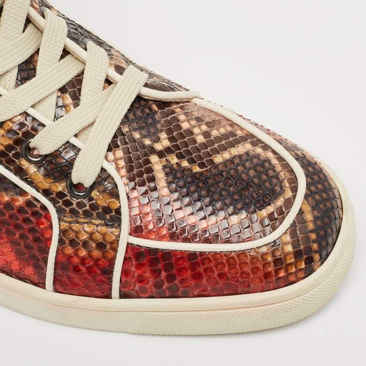 Pre Owned Christian Louboutin Multicolor Python Rantus Orlato Sneakers Size 41