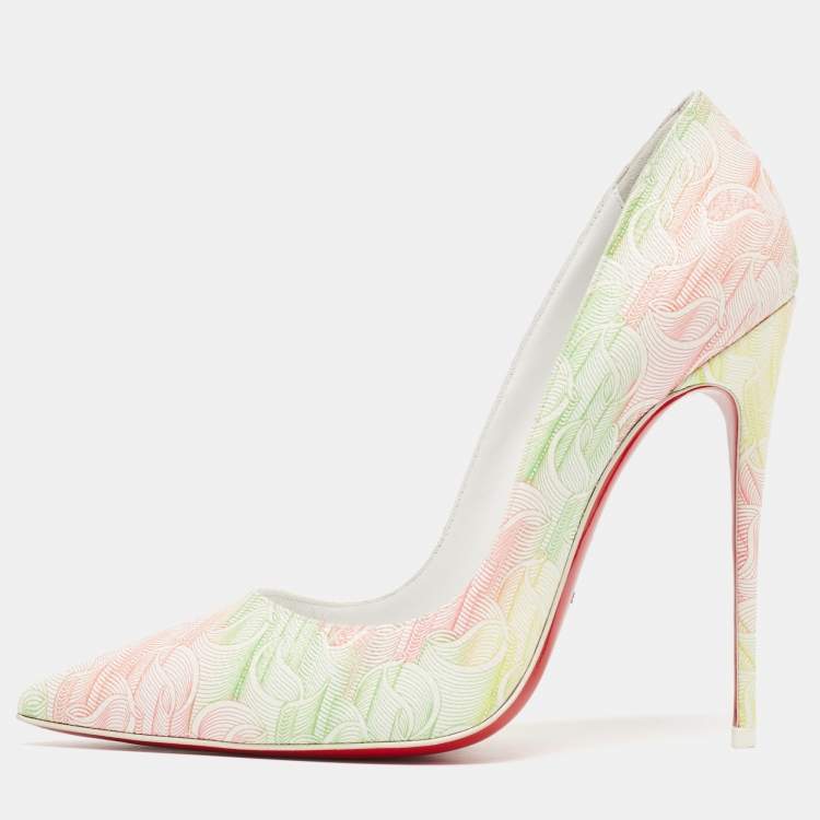 Pre Owned Christian Louboutin Multicolor Texture Leather Pigalle Pumps Size 39
