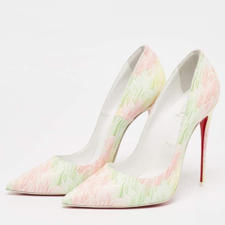 Pre Owned Christian Louboutin Multicolor Texture Leather Pigalle Pumps Size 39