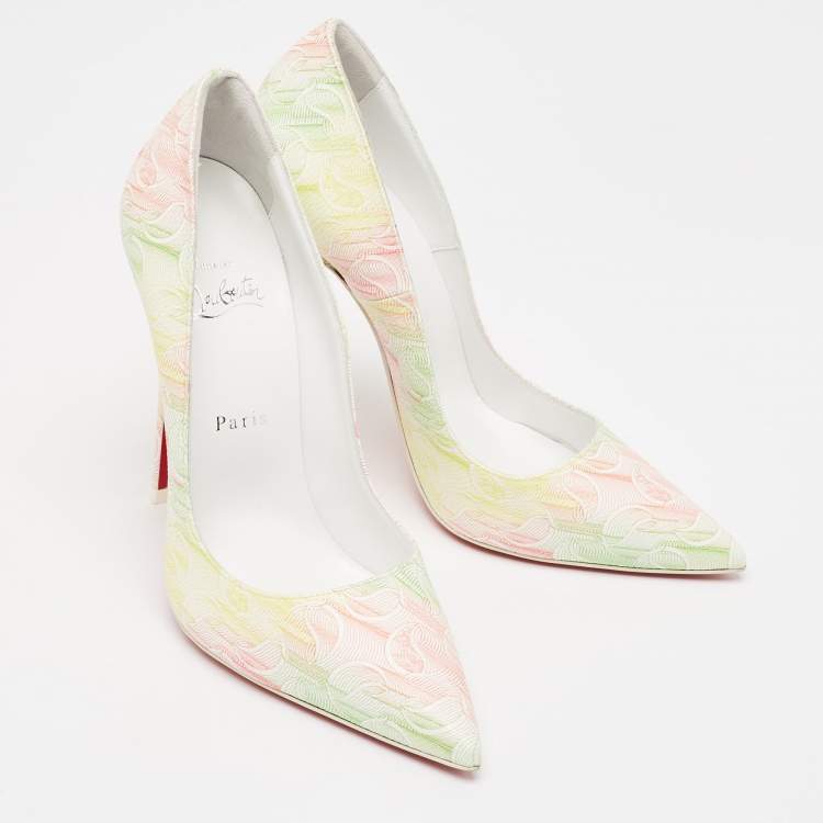 Pre Owned Christian Louboutin Multicolor Texture Leather Pigalle Pumps Size 39