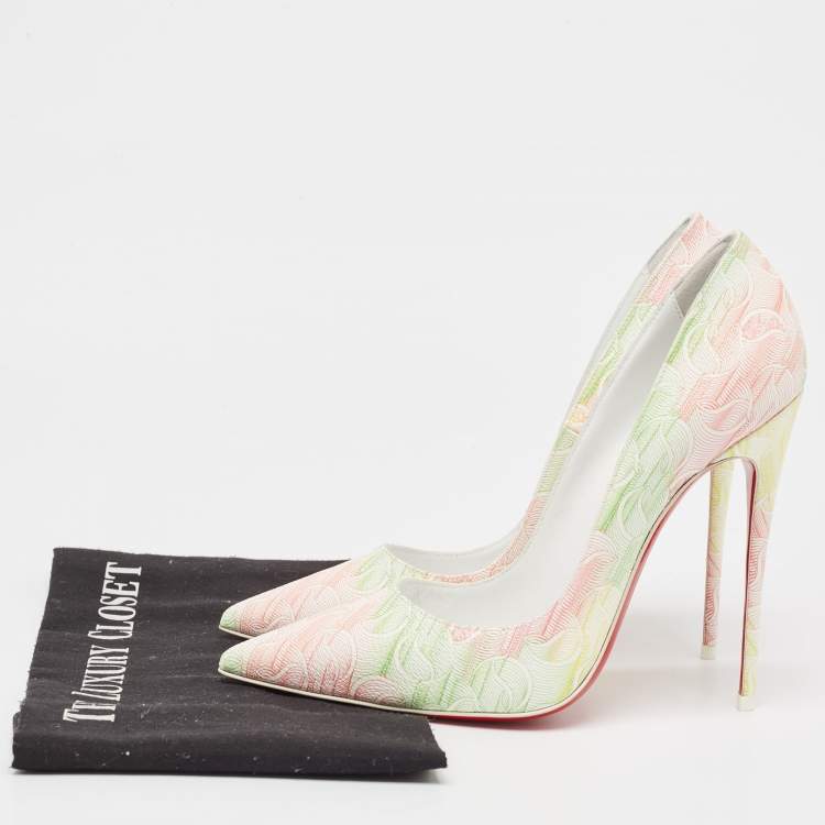 Pre Owned Christian Louboutin Multicolor Texture Leather Pigalle Pumps Size 39