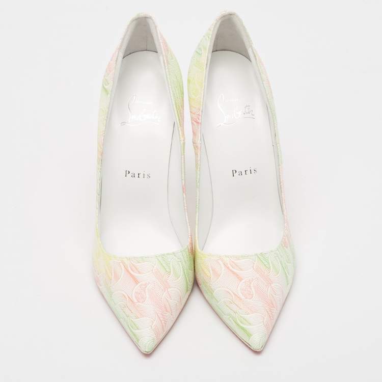 Pre Owned Christian Louboutin Multicolor Texture Leather Pigalle Pumps Size 39