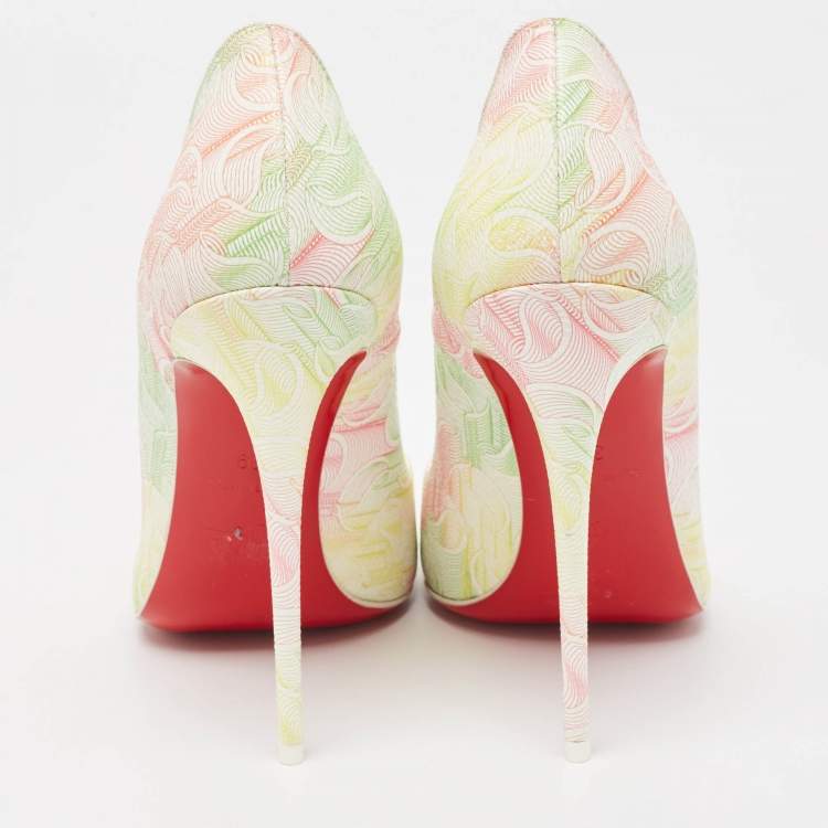 Pre Owned Christian Louboutin Multicolor Texture Leather Pigalle Pumps Size 39