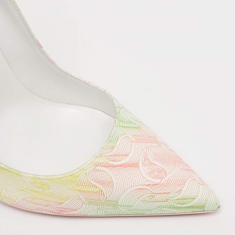 Pre Owned Christian Louboutin Multicolor Texture Leather Pigalle Pumps Size 39