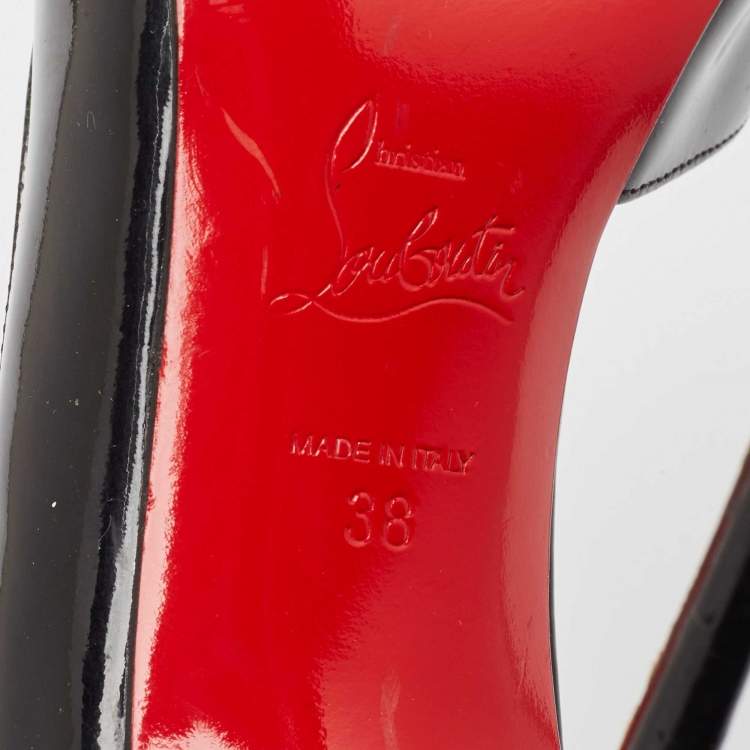 Pre Owned Christian Louboutin Black Patent Leather Demi You Pumps Size 38