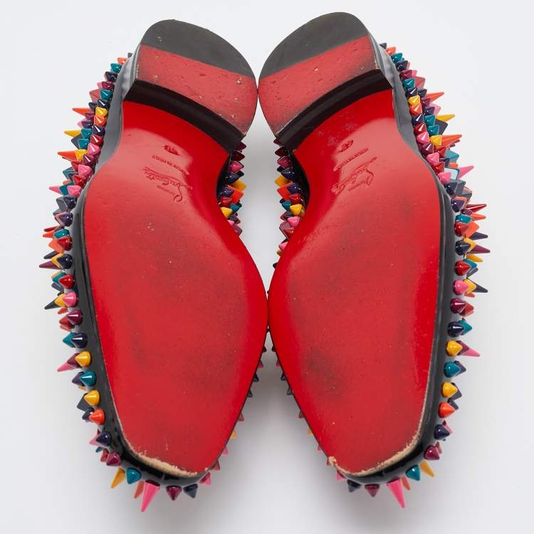 Pre Owned Christian Louboutin Multicolor Patent Dandy Pik Pik Loafers Size 40