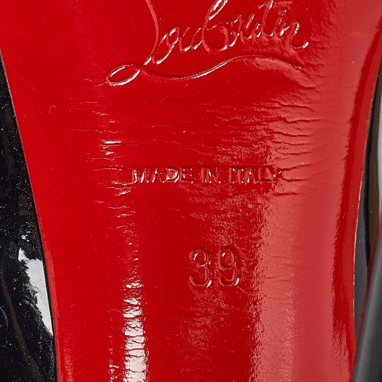 Pre Owned Christian Louboutin Black Patent Leather Palais Royal Pumps Size 39