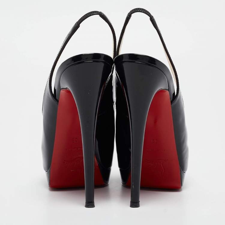Pre Owned Christian Louboutin Black Patent Leather Palais Royal Pumps Size 39