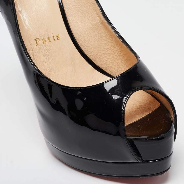 Pre Owned Christian Louboutin Black Patent Leather Palais Royal Pumps Size 39