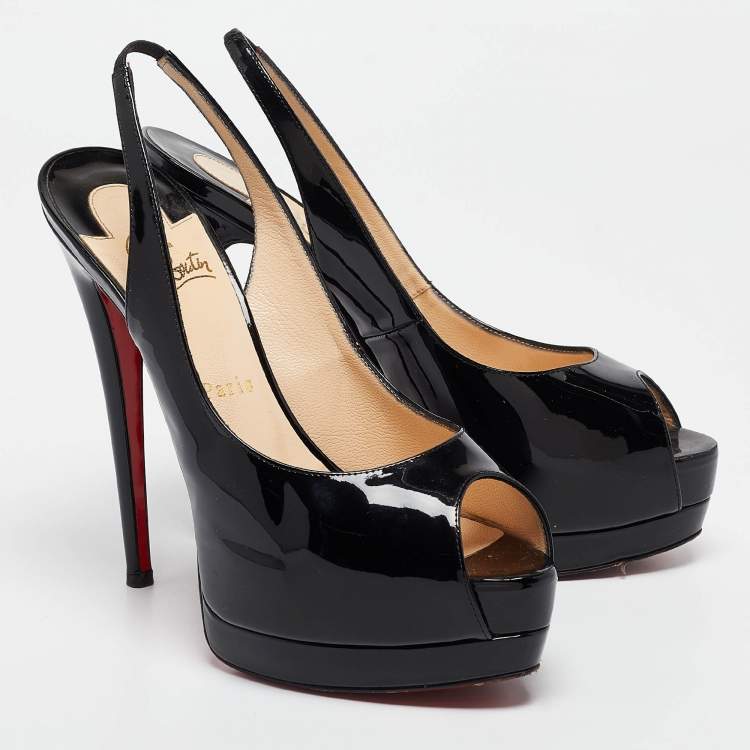 Pre Owned Christian Louboutin Black Patent Leather Palais Royal Pumps Size 39