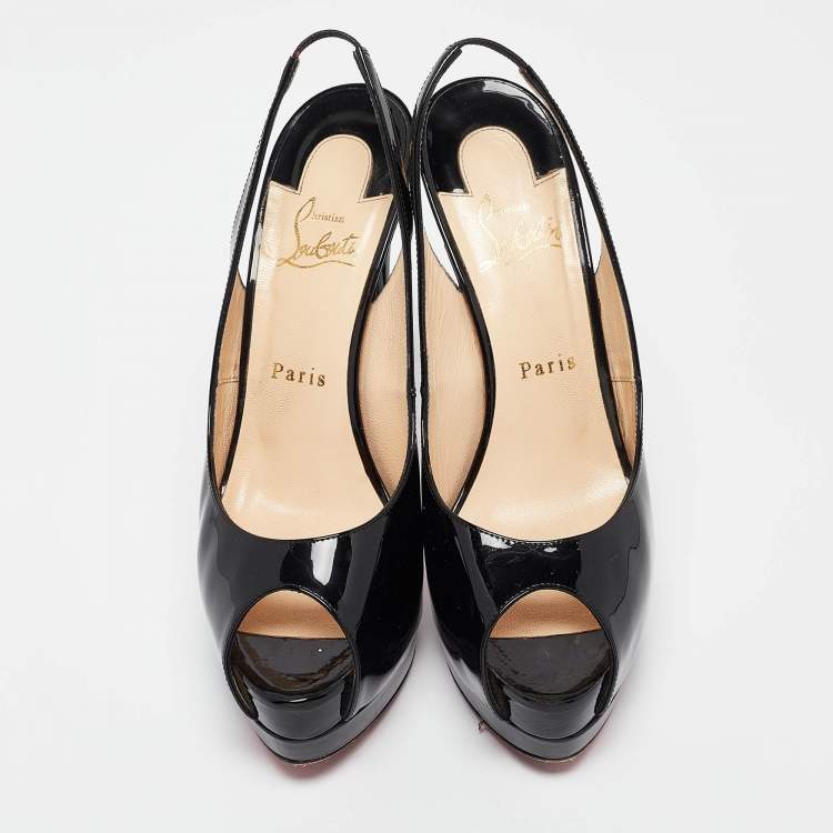 Pre Owned Christian Louboutin Black Patent Leather Palais Royal Pumps Size 39