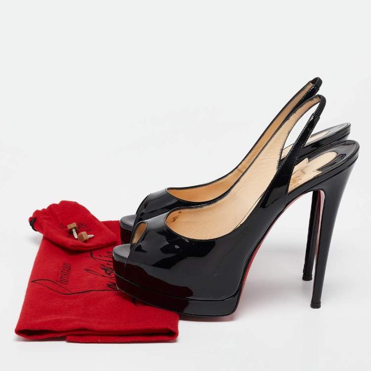 Pre Owned Christian Louboutin Black Patent Leather Palais Royal Pumps Size 39