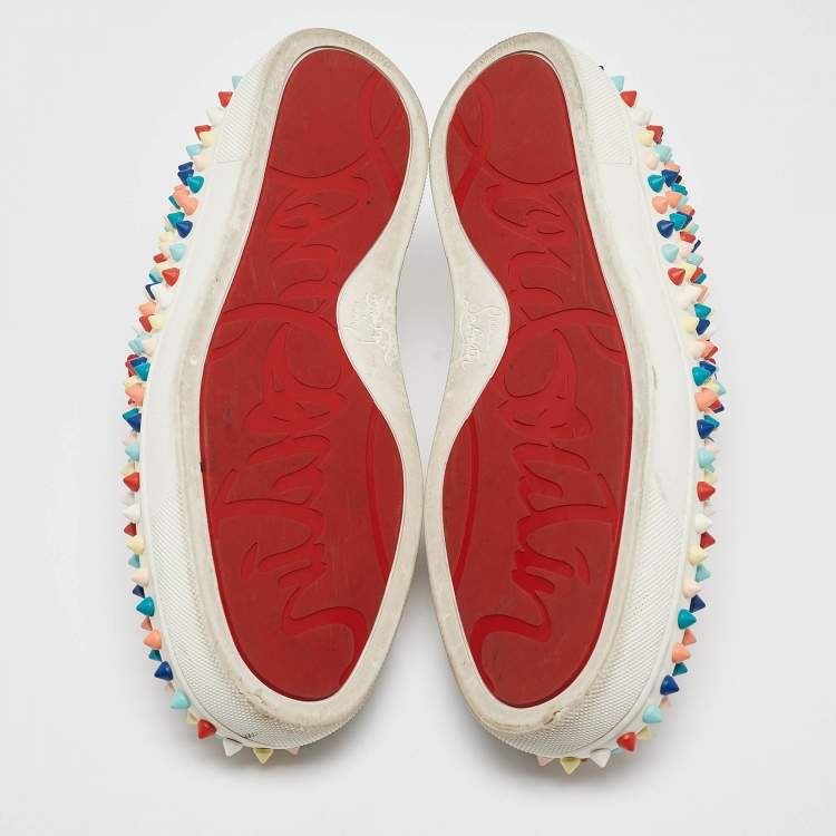 Pre Owned Christian Louboutin Multicolor Leather Roller Boat  Sneakers Size 40