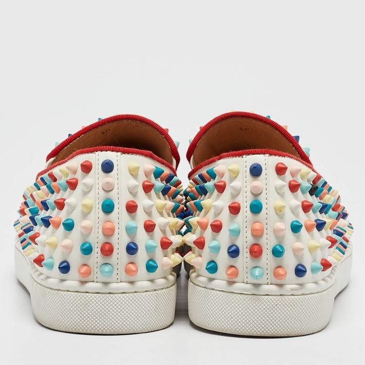 Pre Owned Christian Louboutin Multicolor Leather Roller Boat  Sneakers Size 40