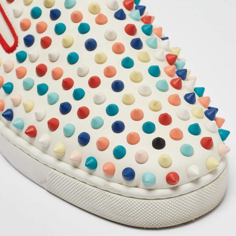 Pre Owned Christian Louboutin Multicolor Leather Roller Boat  Sneakers Size 40