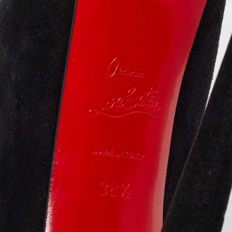 Pre Owned Christian Louboutin Black Suede Daffodile Pumps Size 38.5