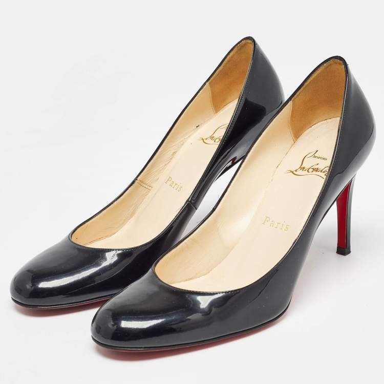 Christian Louboutin Black Patent Leather Miss Gena Pumps Size 37.5 Christian Louboutin TLC