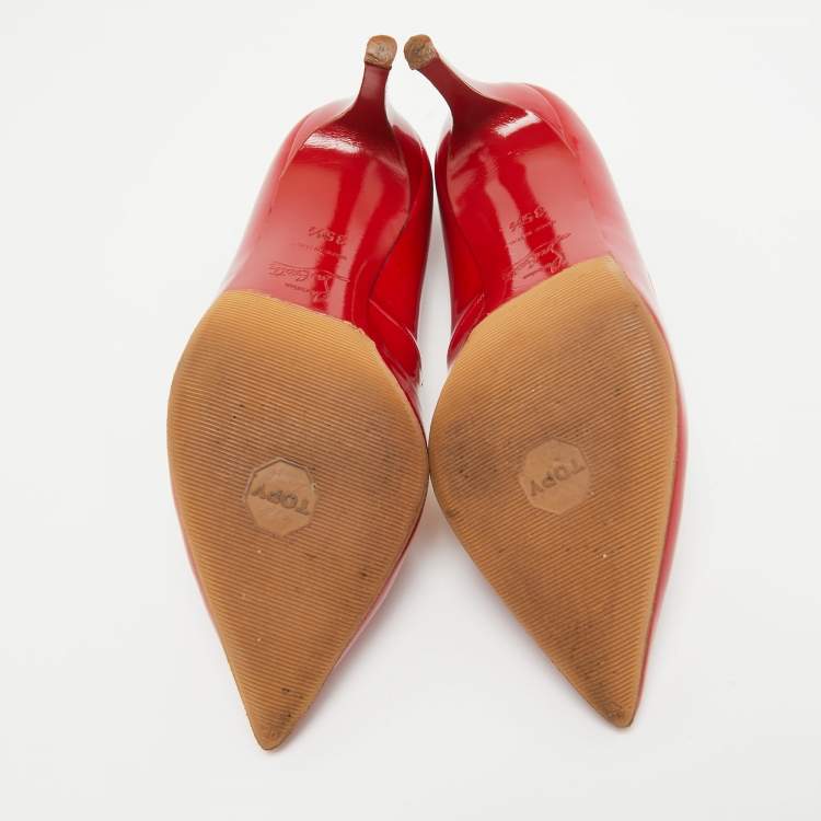 مملوكة مسبقًا Christian Louboutin Red Patent Leather Pigalle Pumps Size 35.5
