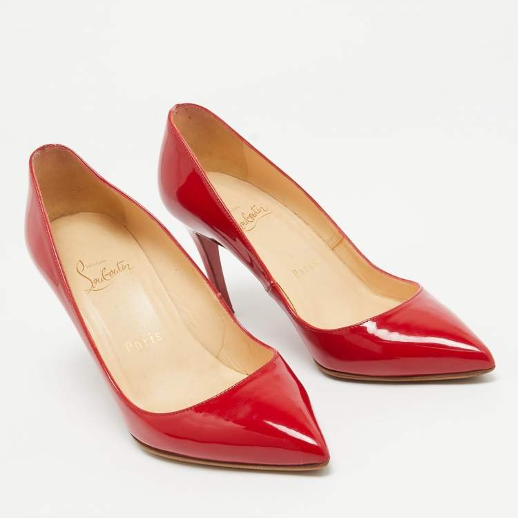 مملوكة مسبقًا Christian Louboutin Red Patent Leather Pigalle Pumps Size 35.5