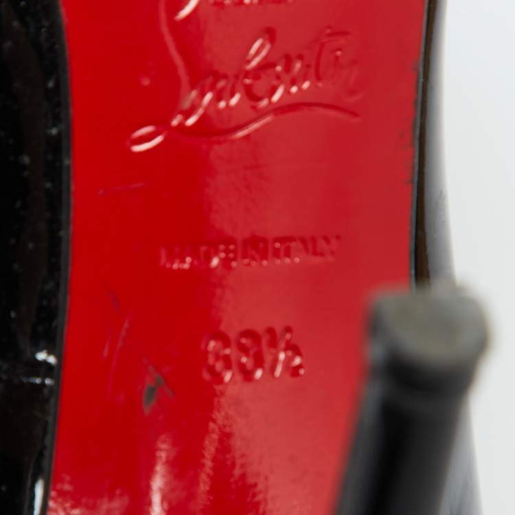 Pre Owned Christian Louboutin Black Patent Leather Pigalle Pumps 38.5