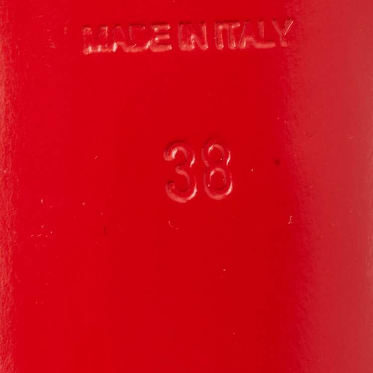 Pre Owned Christian Louboutin Grey Patent Leather Bianca Platform Pumps Size 38