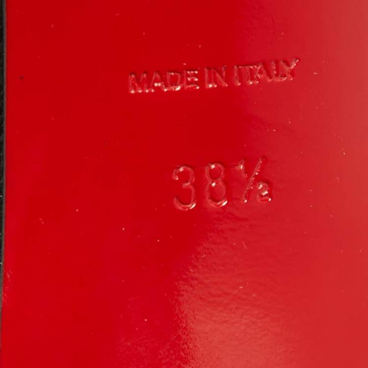 Pre Owned Christian Louboutin Black Leather Studded Cabo Pumps Size 38.5