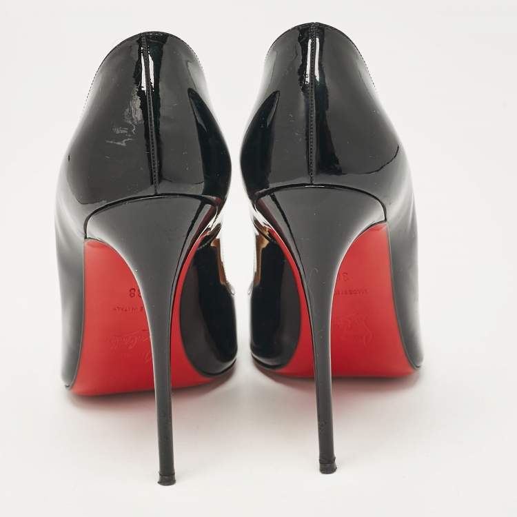 Pre Owned Christian Louboutin Black Patent Leather So Kate Pumps Size 38