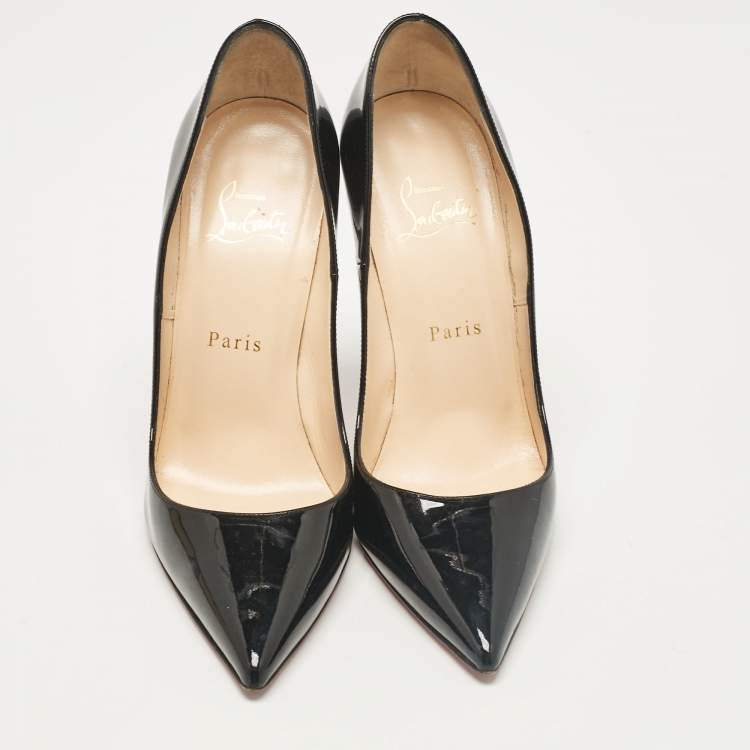 Pre Owned Christian Louboutin Black Patent Leather So Kate Pumps Size 38