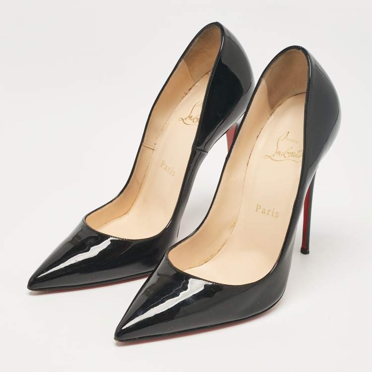 Pre Owned Christian Louboutin Black Patent Leather So Kate Pumps Size 38