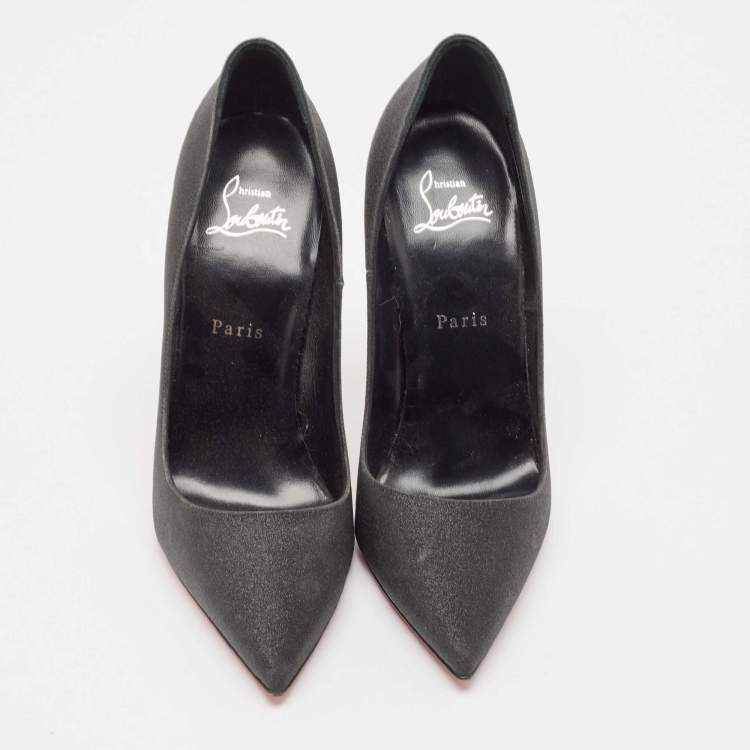 Pre Owned Christian Louboutin Black Glitter So Kate Pumps Size 39