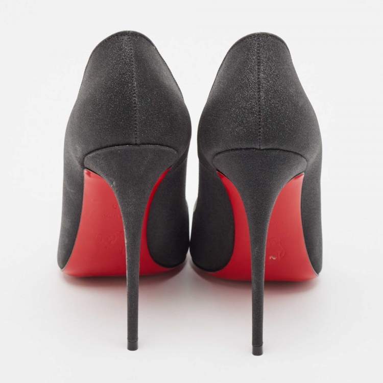 Pre Owned Christian Louboutin Black Glitter So Kate Pumps Size 39