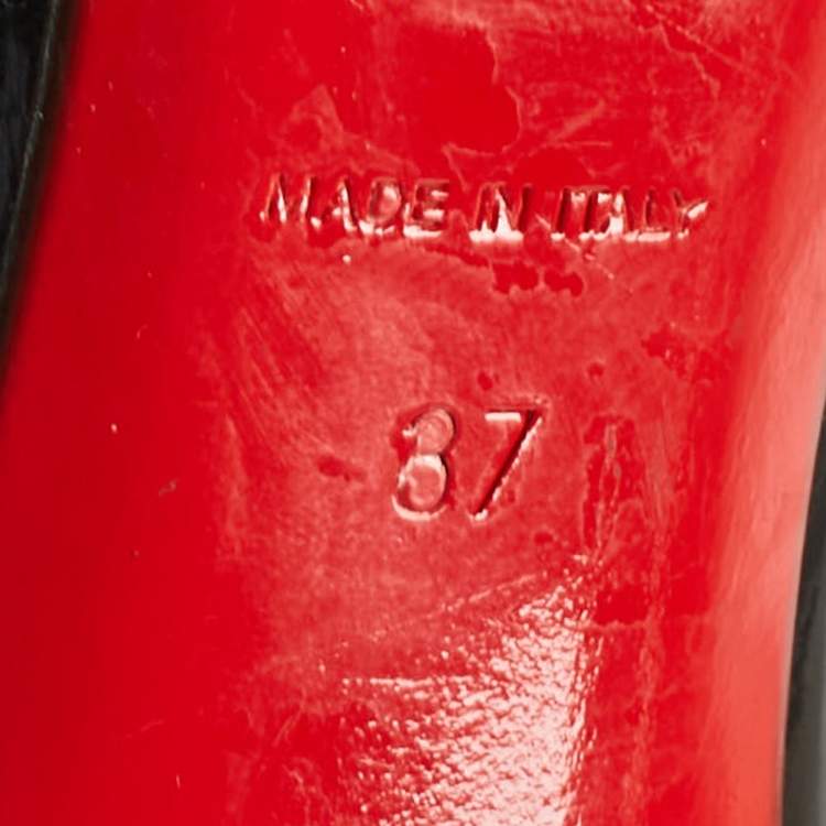 Pre Owned Christian Louboutin Black Patent Leather Simple Pumps Size 37