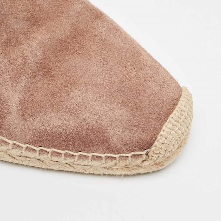 Pre Owned Christian Louboutin Beige Suede Espadon Espadrille Flats Size 39