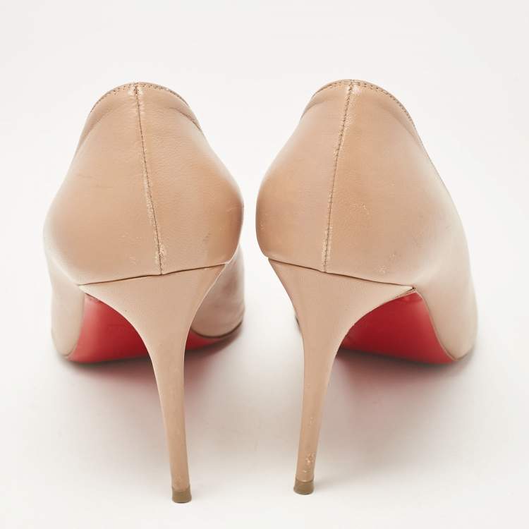 Pre Owned Christian Louboutin Dusty Pink Leather Kate Pumps Size 39.5