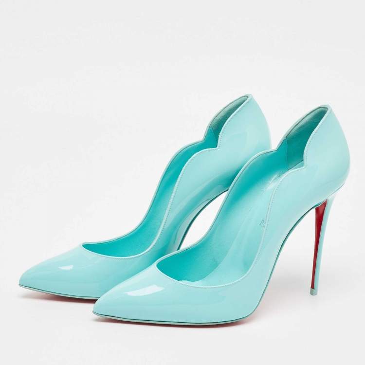 Christian Louboutin Blue Patent Leather Hot Chick Pumps Size 41