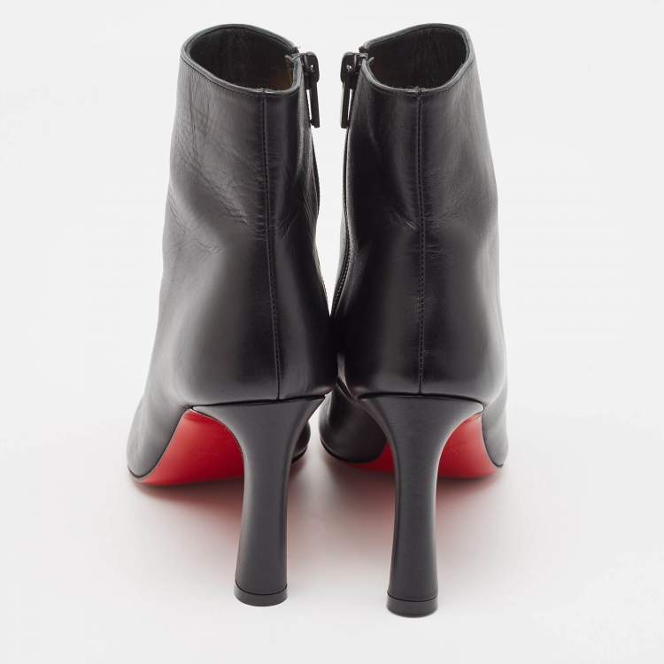 Pre Owned Christian Louboutin Black Leather So Eleonor Ankle Boots Size 39