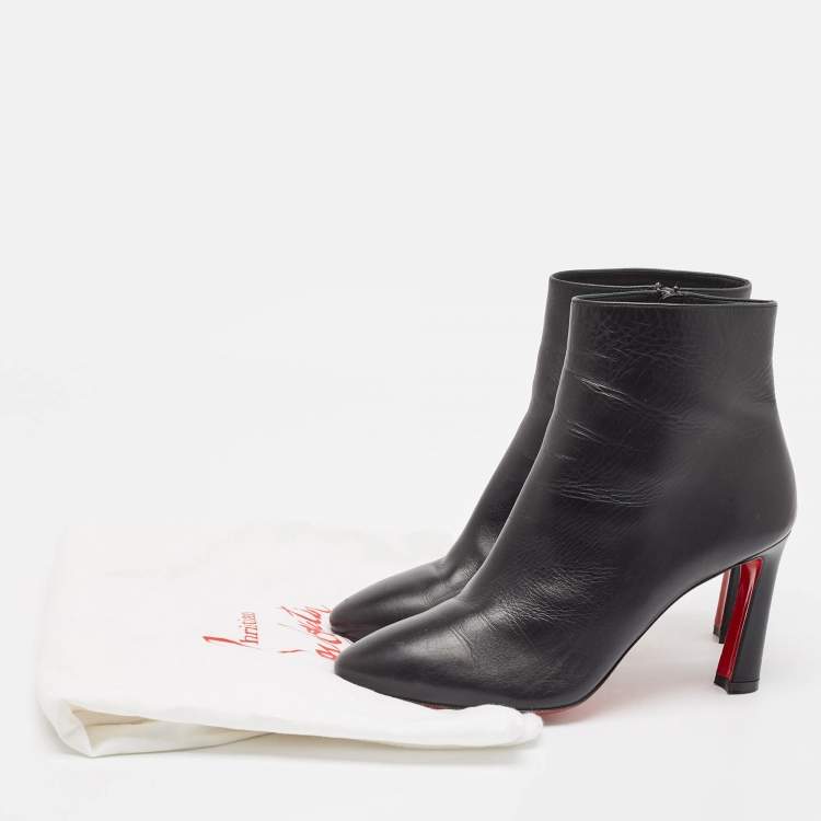 Pre Owned Christian Louboutin Black Leather So Eleonor Ankle Boots Size 39