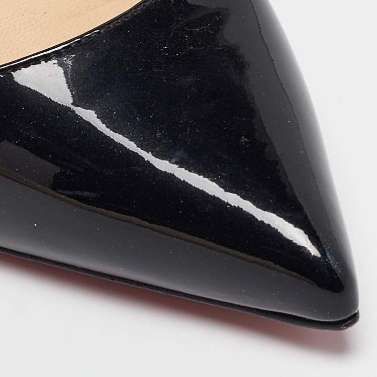 Pre Owned Christian Louboutin Black Patent Leather Pigalle Pumps Size 38
