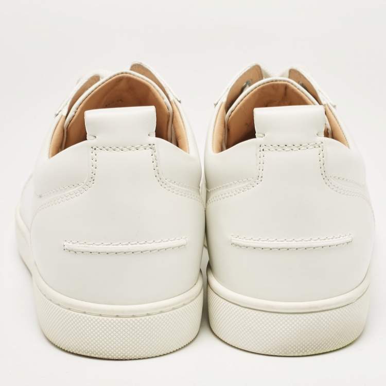 Pre Owned Christian Louboutin White Leather Louis Junior Low Top Sneakers Size 40.5
