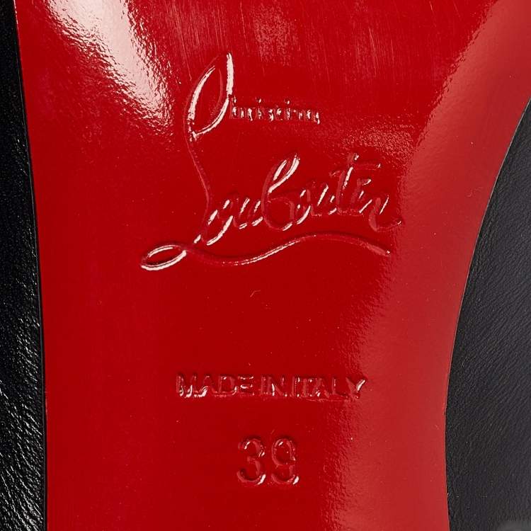 Pre Owned Christian Louboutin Black Leather Pigalle Pointed Toe Pumps Size 39