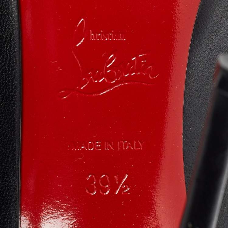 Pre Owned Christian Louboutin Black Leather Kate Pumps Size 39.5