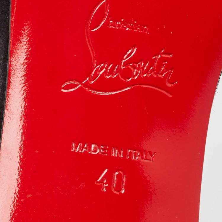 Pre Owned Christian Louboutin Black Suede Actina 85 Pumps Size 40