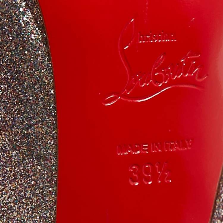 Pre Owned Christian Louboutin Metallic Glitter Bianca Pumps Size 39.5