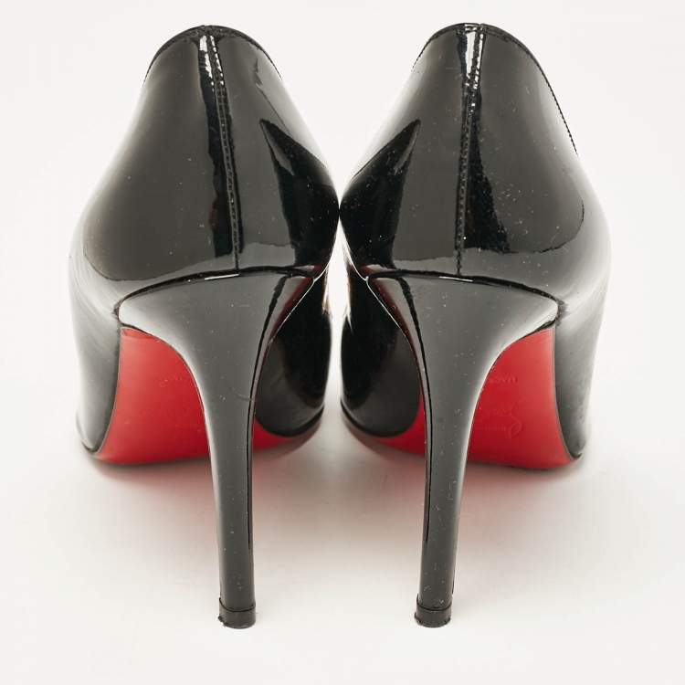 Pre Owned Christian Louboutin Black Patent Leather Pigalle Pumps Size 36