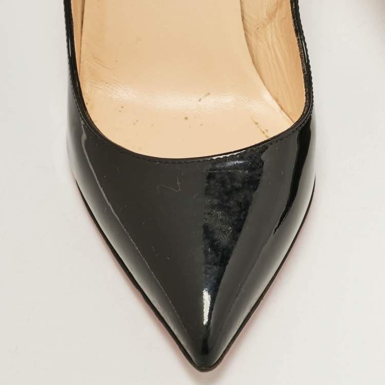 Pre Owned Christian Louboutin Black Patent Leather Pigalle Pumps Size 36